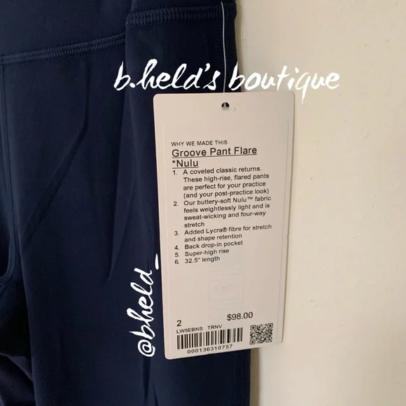 lululemon Groove Super High-Rise Flared Pant Nulu True Navy Blue Size 2 New NWT